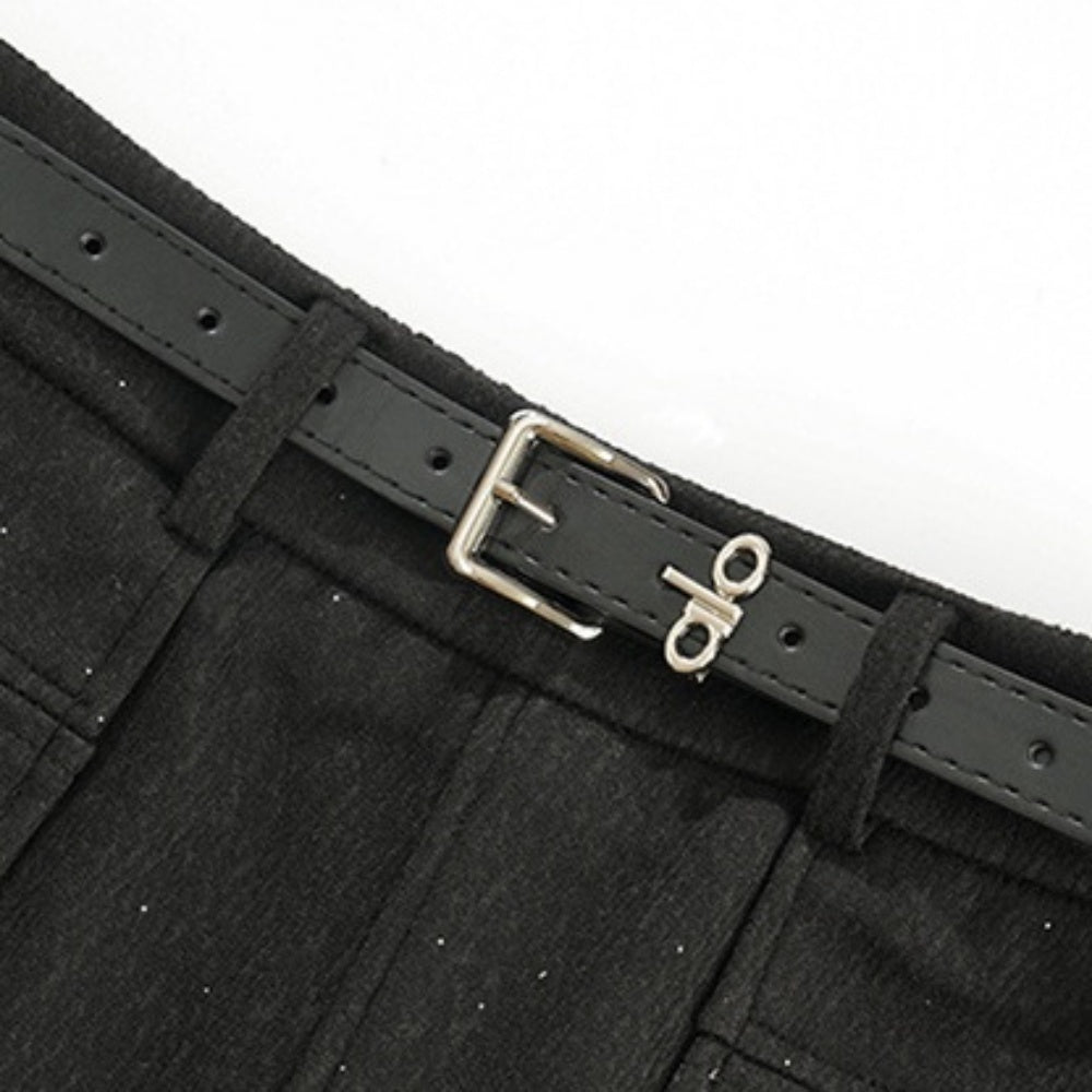 ベルト付き台形ミニスカート|オフィスカジュアル レディース 通販【ミレジェネ】