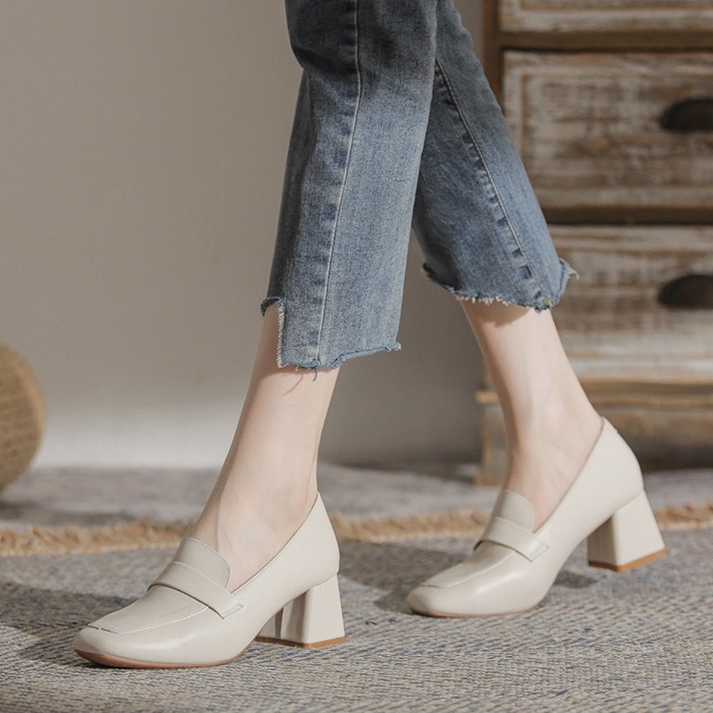 ベーシックヒールローファー|オフィスカジュアル レディース 通販 Millennial Generation【ミレジェネ】