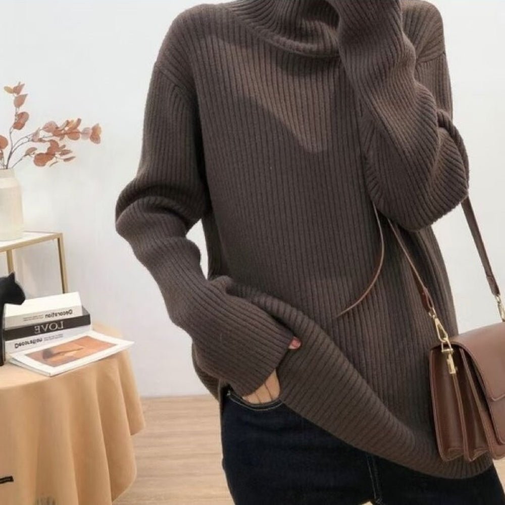 タートルネックリブニット|オフィスカジュアル レディース 通販【ミレジェネ】