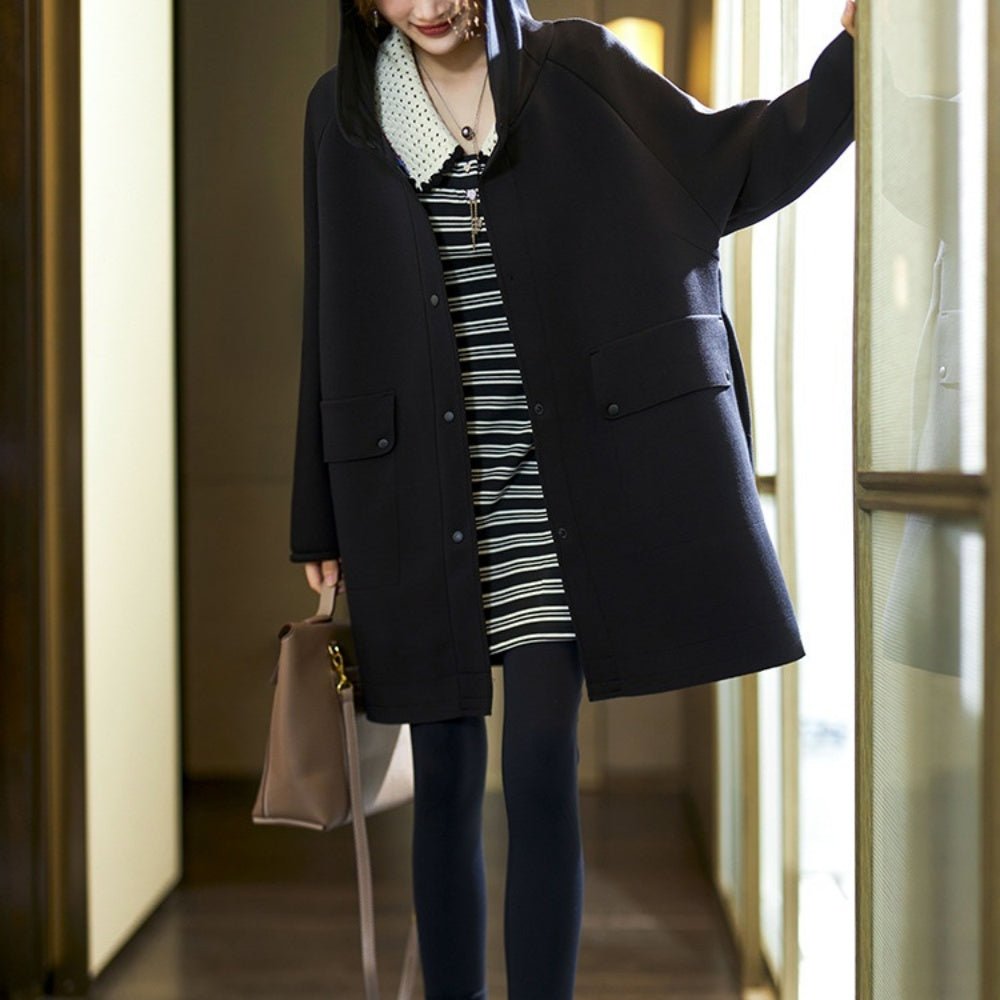 フード付きシンプルコート|オフィスカジュアル レディース 通販【ミレジェネ】