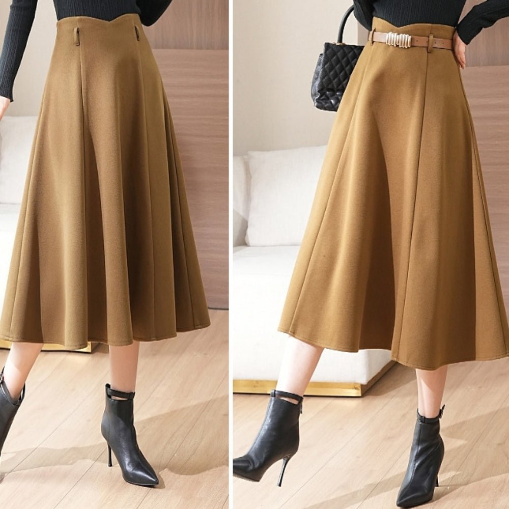 ベルト付きフレアスカート|オフィスカジュアル レディース 通販【ミレジェネ】