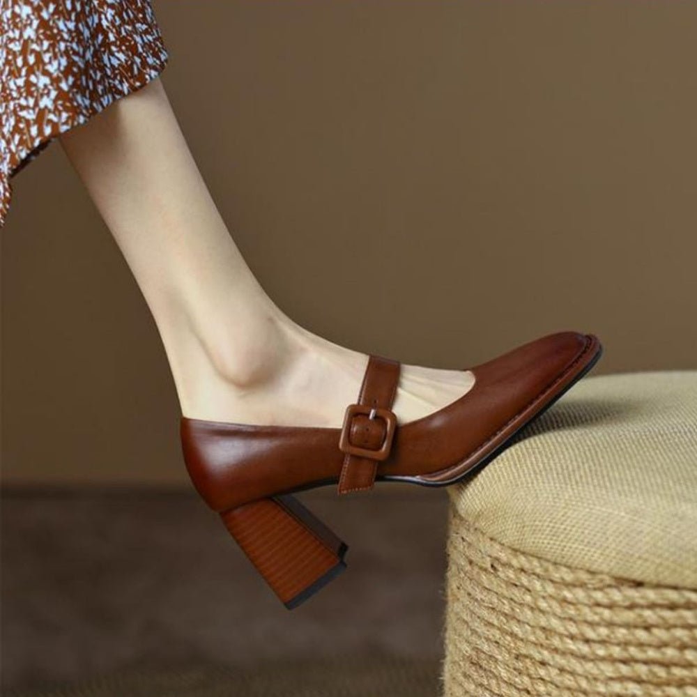 チャンキーヒールストラップパンプス|オフィスカジュアル レディース 通販 Millennial Generation【ミレジェネ】