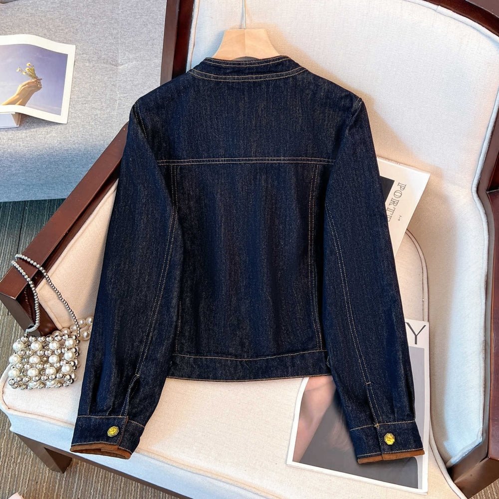 ノーカラーデニムジャケット|オフィスカジュアル レディース 通販【ミレジェネ】
