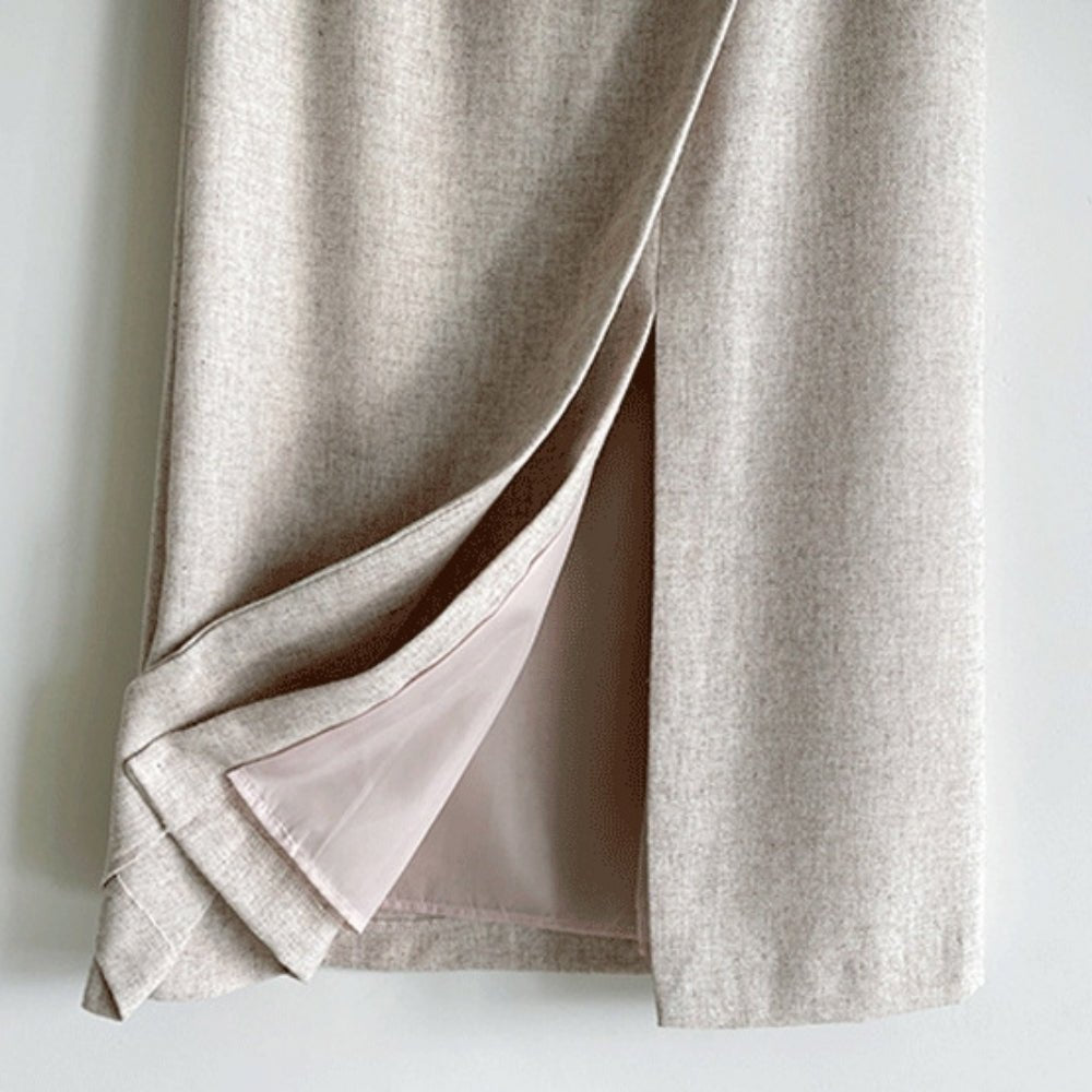 フロントスリットウールスカート|オフィスカジュアル レディース 通販【ミレジェネ】