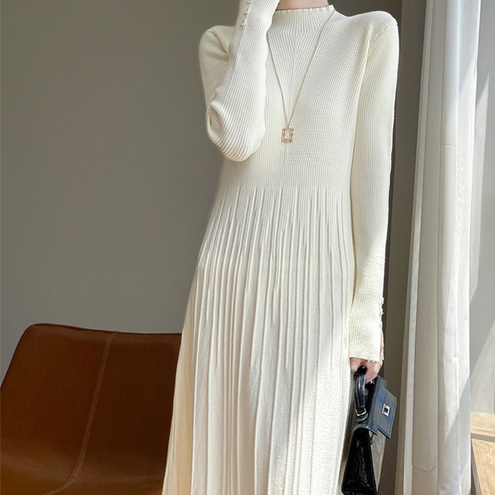 切り替えプリーツニットワンピース|オフィスカジュアル レディース 通販【ミレジェネ】