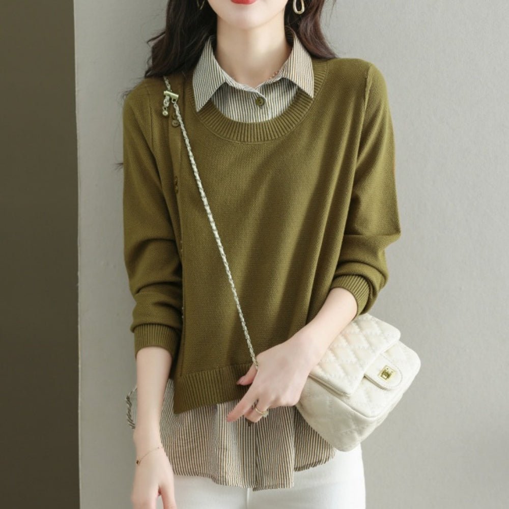 フェイクレイヤードニット|オフィスカジュアル レディース 通販【ミレジェネ】