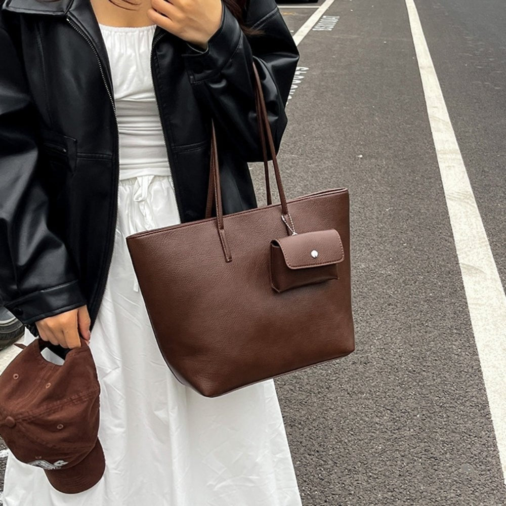 ミニポーチ付きソフトレザー調トートバッグ|オフィスカジュアル レディース 通販【ミレジェネ】