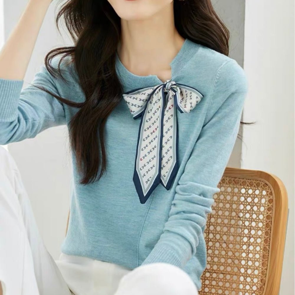 襟元スカーフニット|オフィスカジュアル レディース 通販 Millennial Generation【ミレジェネ】