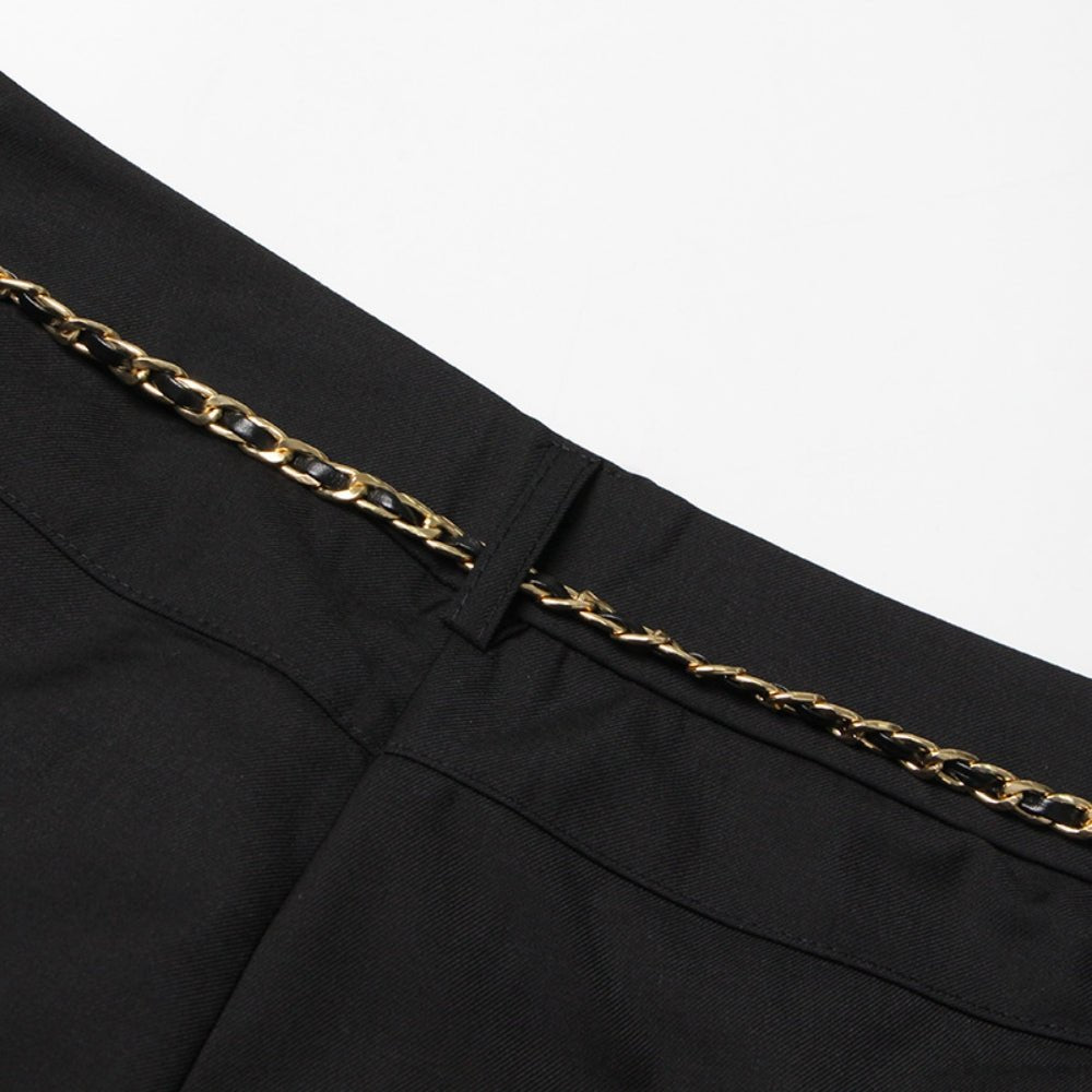 チェーンベルト付きストレートパンツ|オフィスカジュアル レディース 通販【ミレジェネ】