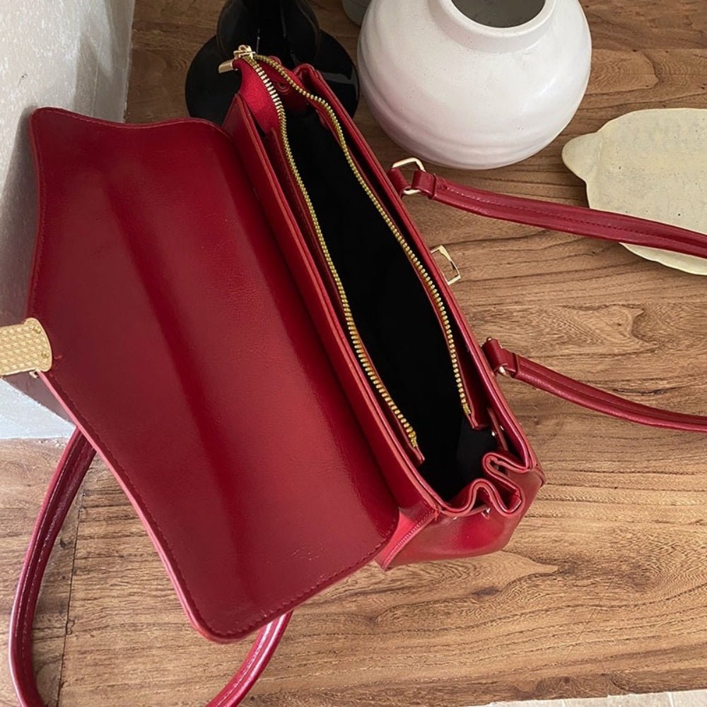 金具付き横長フラップバッグ|オフィスカジュアル レディース 通販【ミレジェネ】