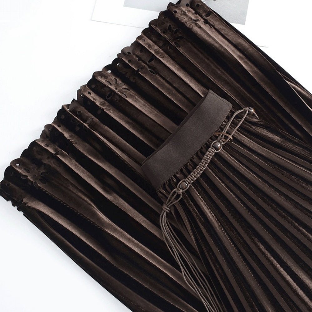 ベルベットプリーツロングスカート|オフィスカジュアル レディース 通販【ミレジェネ】