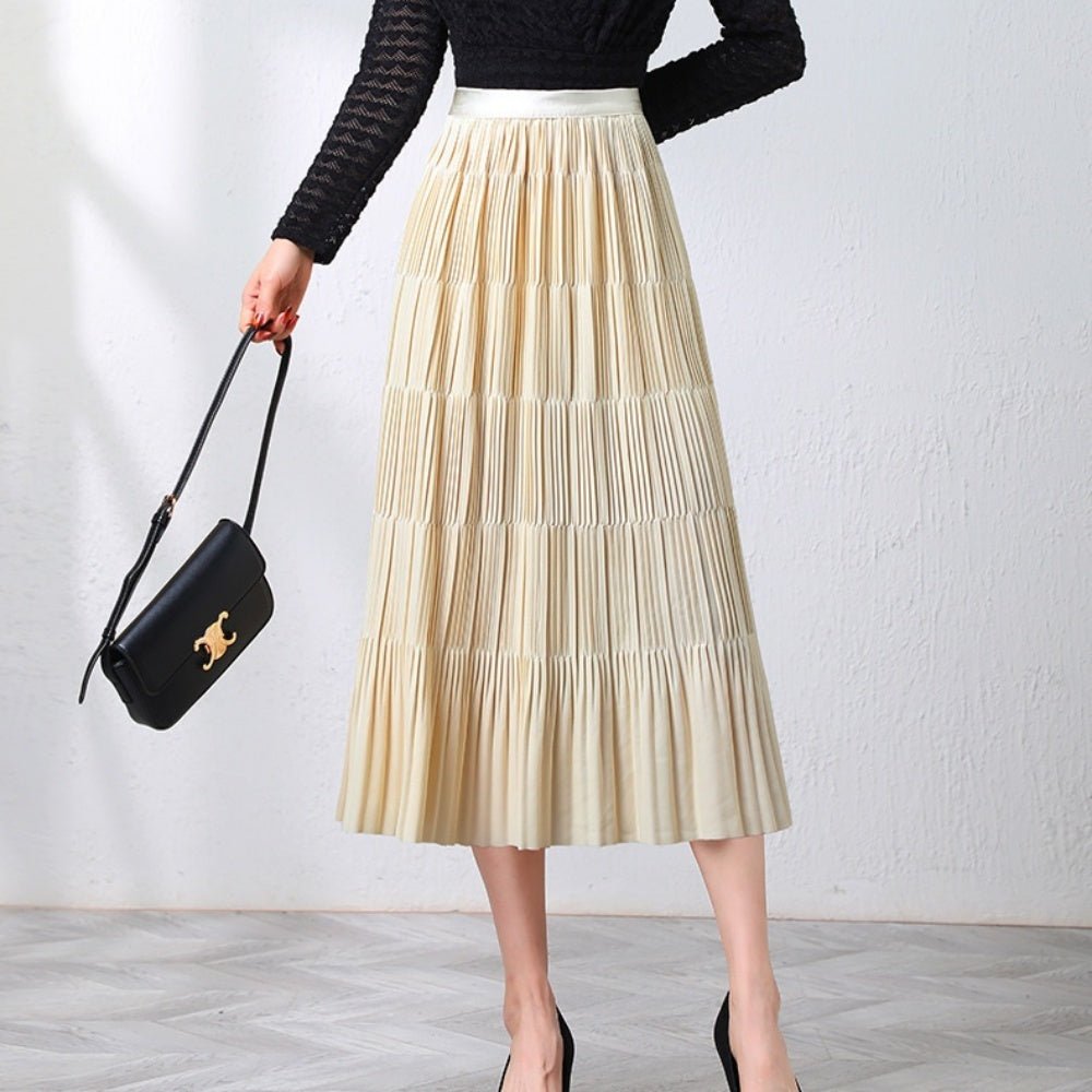 ハイウエストプリーツロングスカート|オフィスカジュアル レディース 通販 Millennial Generation【ミレジェネ】