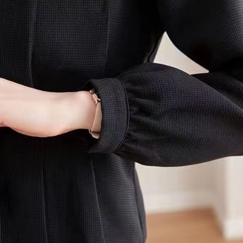 ハートボタンウエストシェイプブラウス|オフィスカジュアル レディース 通販 Millennial Generation【ミレジェネ】