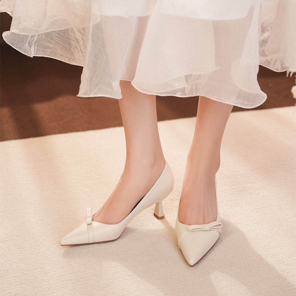 アシメフラットリボンパンプス|オフィスカジュアル レディース 通販【ミレジェネ】