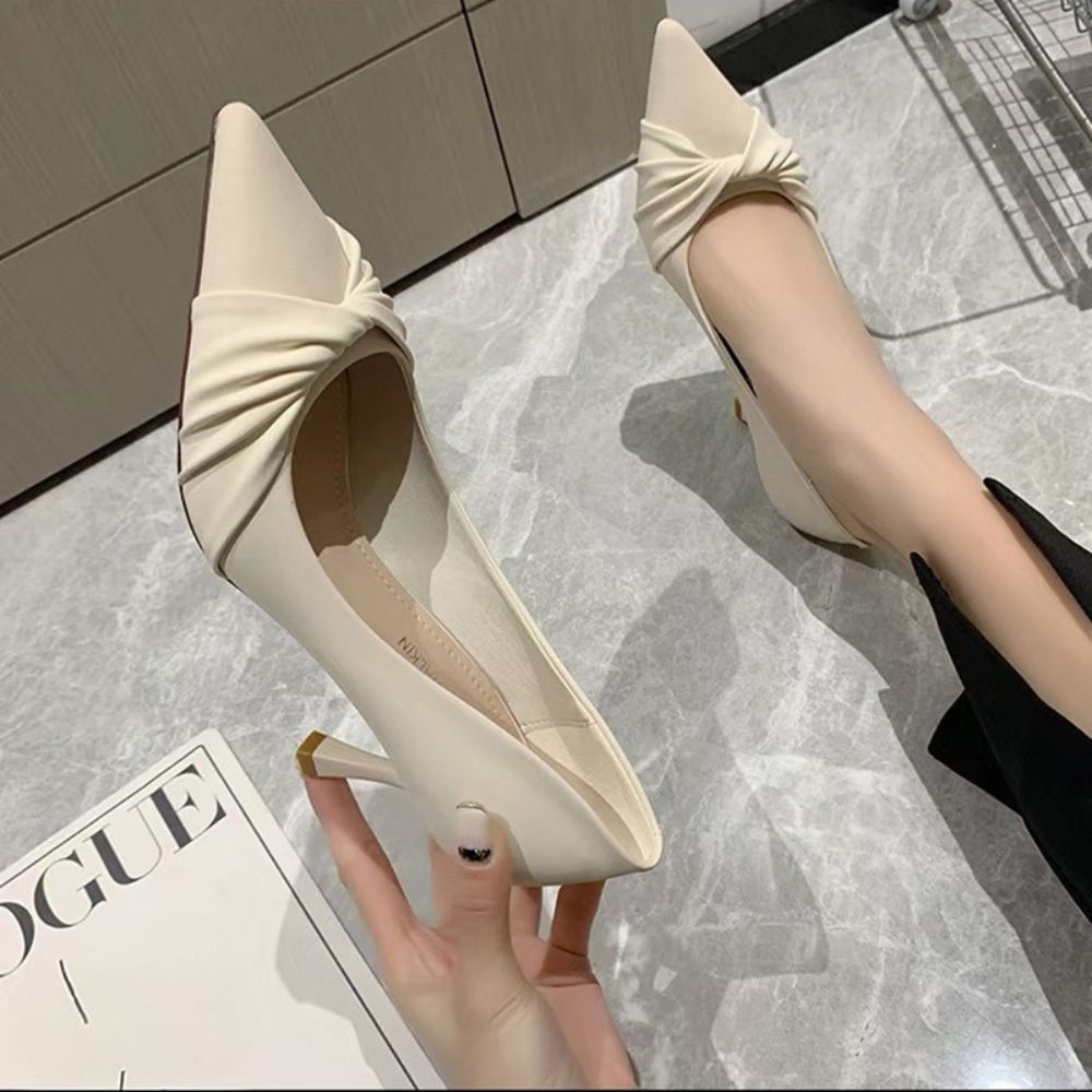 ポインテッドトゥねじりデザインパンプス|オフィスカジュアル レディース 通販【ミレジェネ】