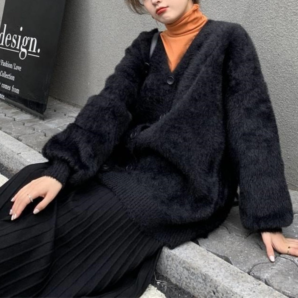 ミディアムシャギーカーディガン|オフィスカジュアル レディース 通販【ミレジェネ】