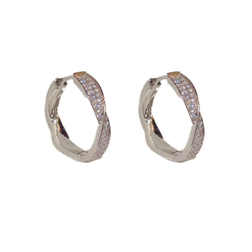 ツイストビジューフープピアス|オフィスカジュアル レディース 通販【ミレジェネ】