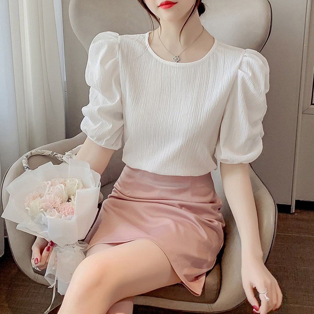 袖コンシャス半袖プルオーバー|オフィスカジュアル レディース 通販【ミレジェネ】