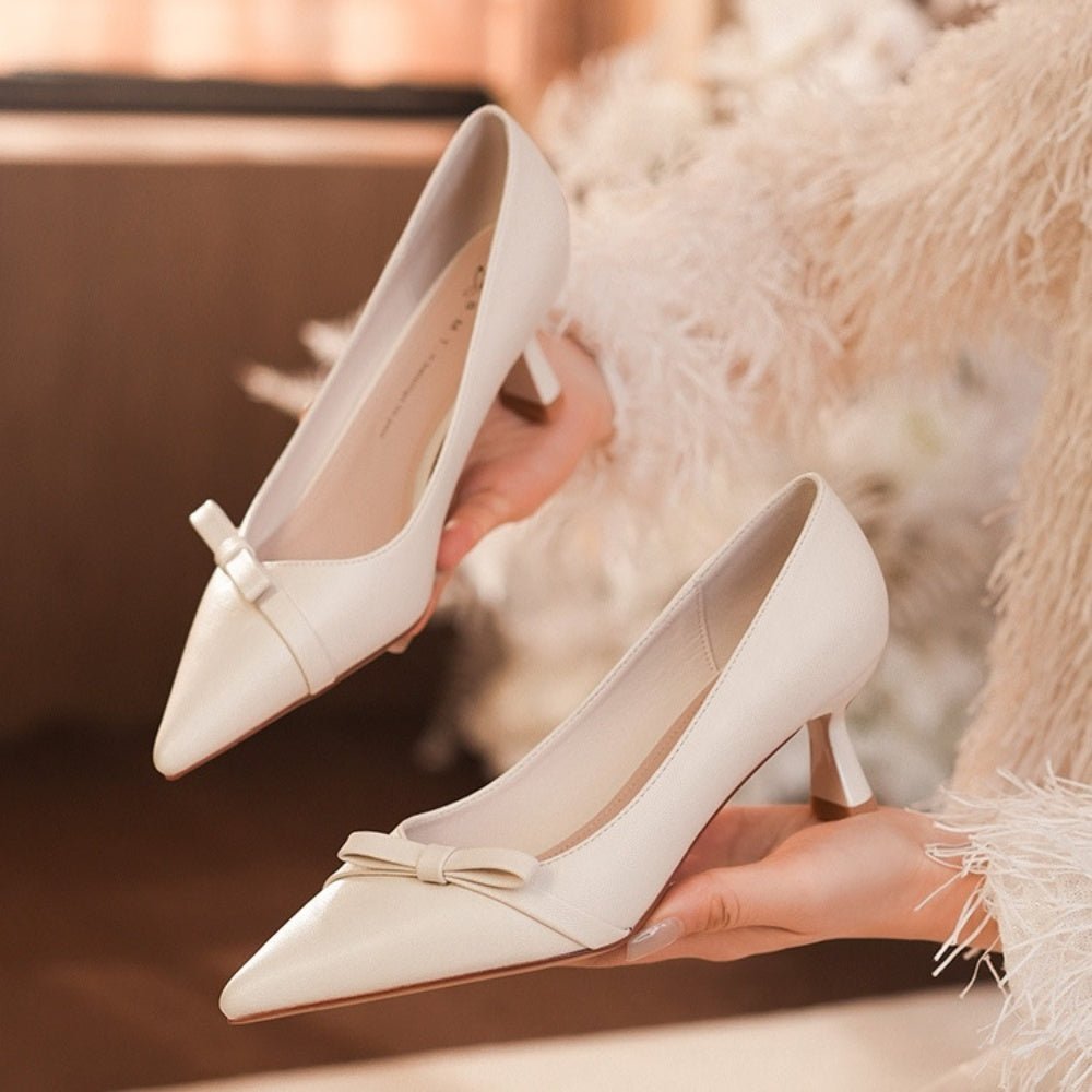 アシメフラットリボンパンプス|オフィスカジュアル レディース 通販【ミレジェネ】