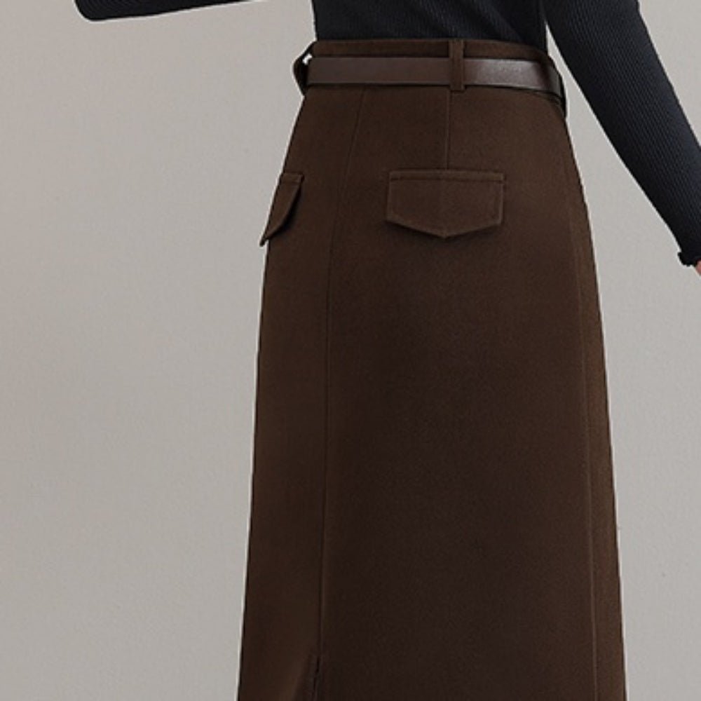 フロントポケットタイトスカート|オフィスカジュアル レディース 通販【ミレジェネ】