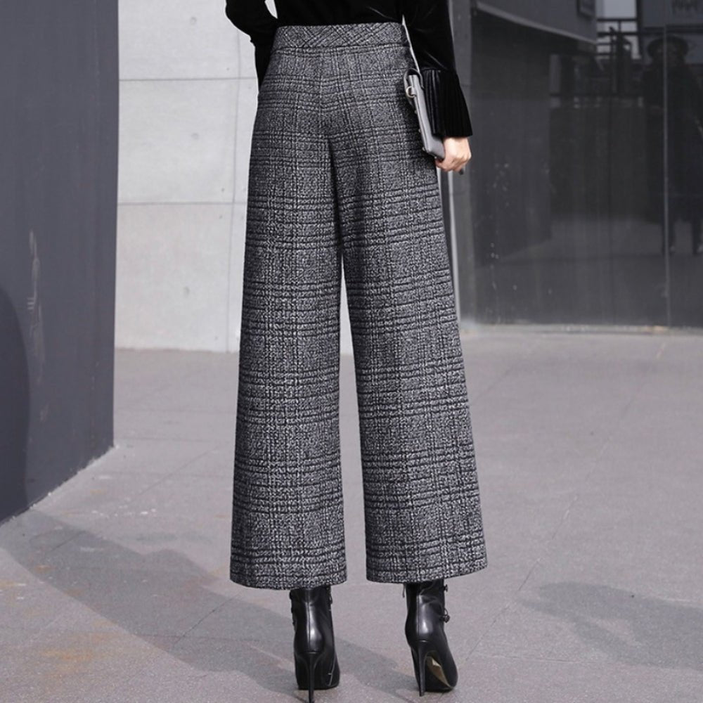 チェック柄ハイウエストパンツ|オフィスカジュアル レディース 通販【ミレジェネ】