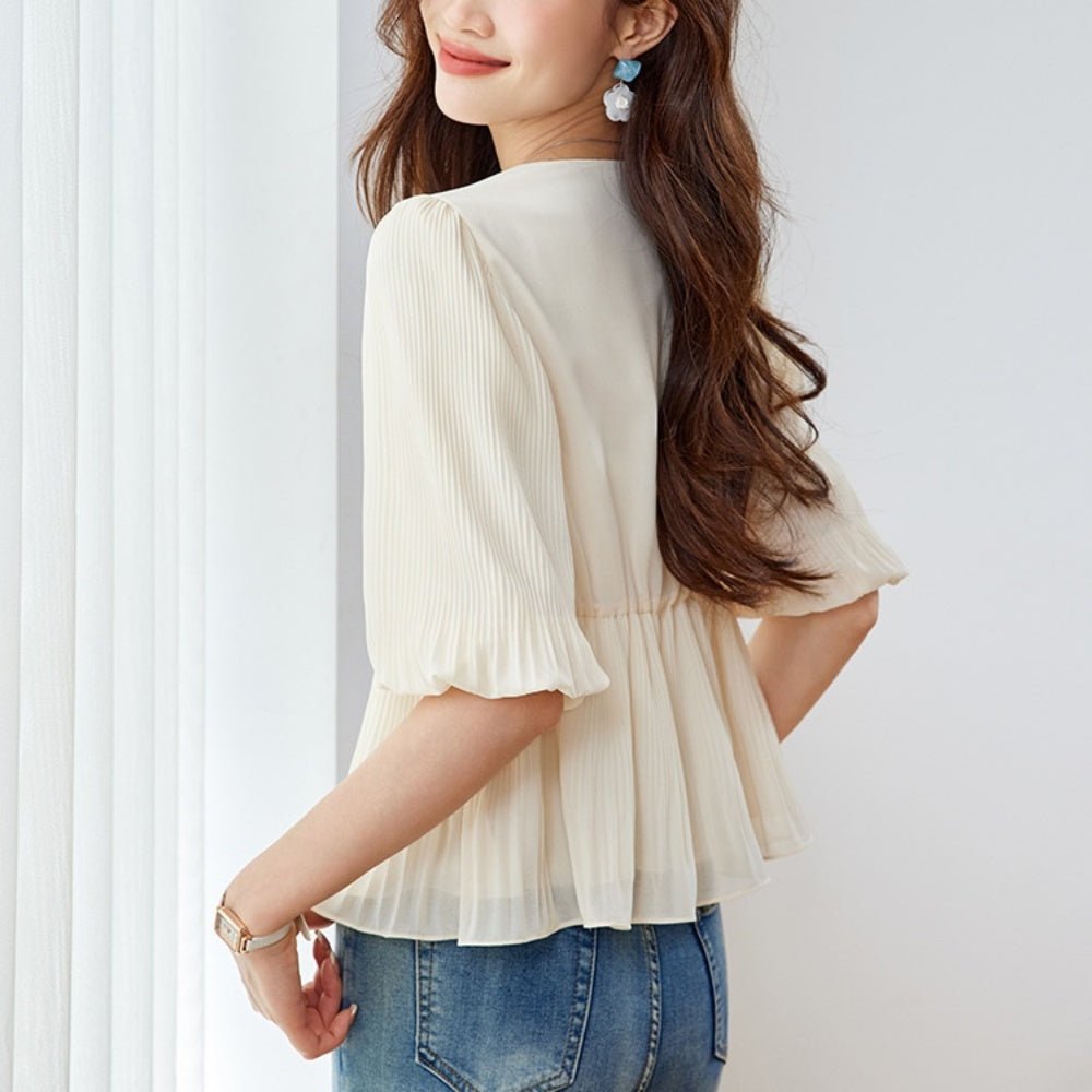 アコーディオンプリーツブラウス|オフィスカジュアル レディース 通販【ミレジェネ】