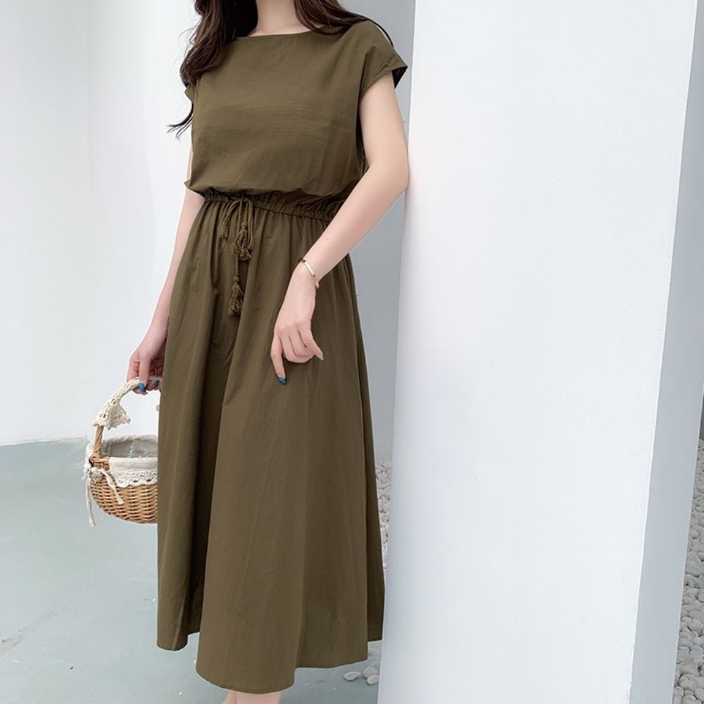 ボートネックウエスト切り替えワンピース|オフィスカジュアル レディース 通販 Millennial Generation【ミレジェネ】