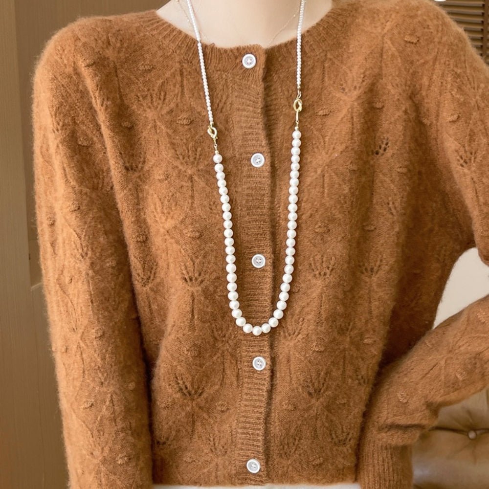 レース調ウールカーディガン|オフィスカジュアル レディース 通販【ミレジェネ】