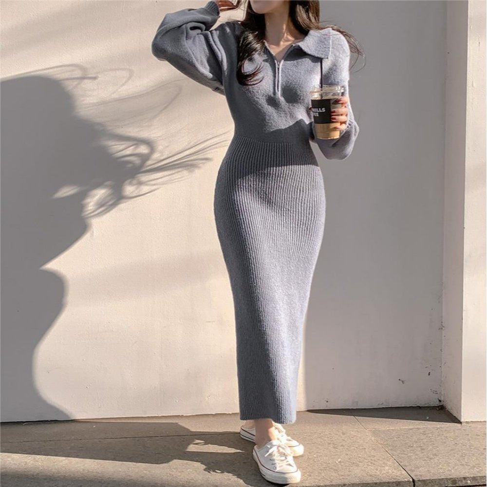 襟付きマーメイドワンピース|オフィスカジュアル レディース 通販【ミレジェネ】