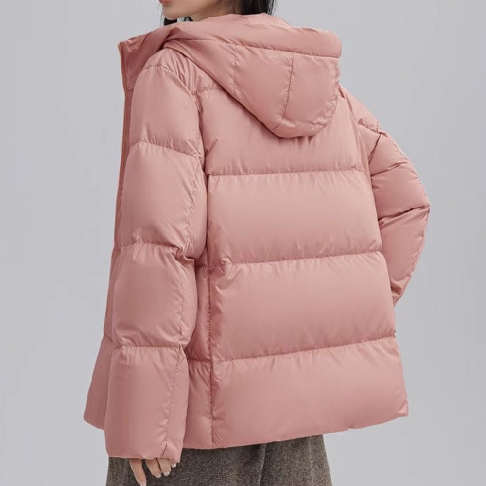 フード付きショートダウンジャケット|オフィスカジュアル レディース 通販【ミレジェネ】