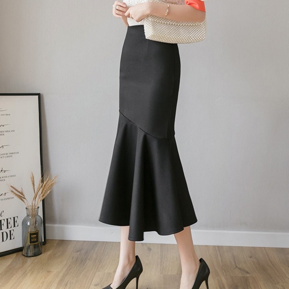 斜め切り替えフリルマーメイドスカート|オフィスカジュアル レディース 通販 Millennial Generation【ミレジェネ】