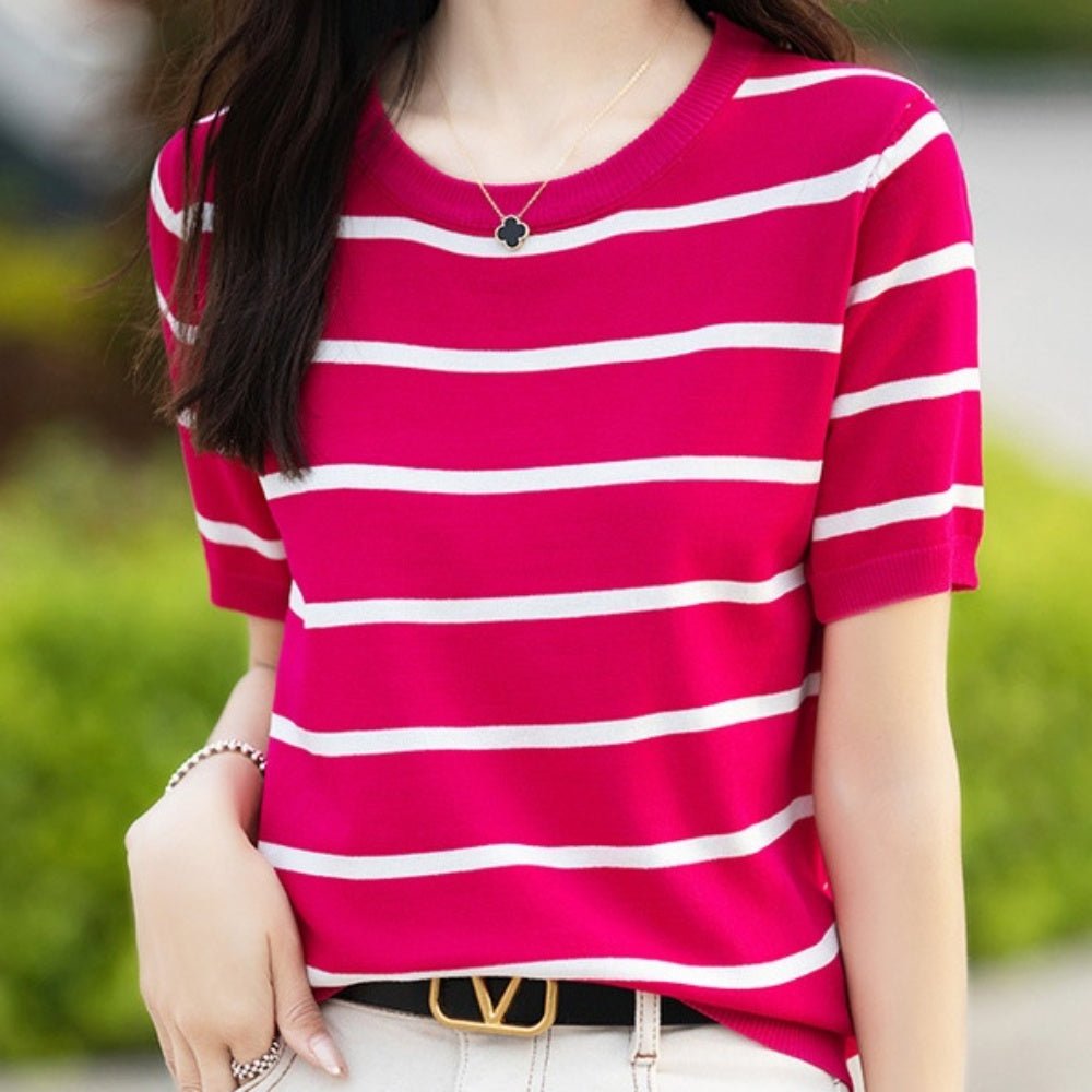 フレンチボーダー薄ニットトップス|オフィスカジュアル レディース 通販【ミレジェネ】