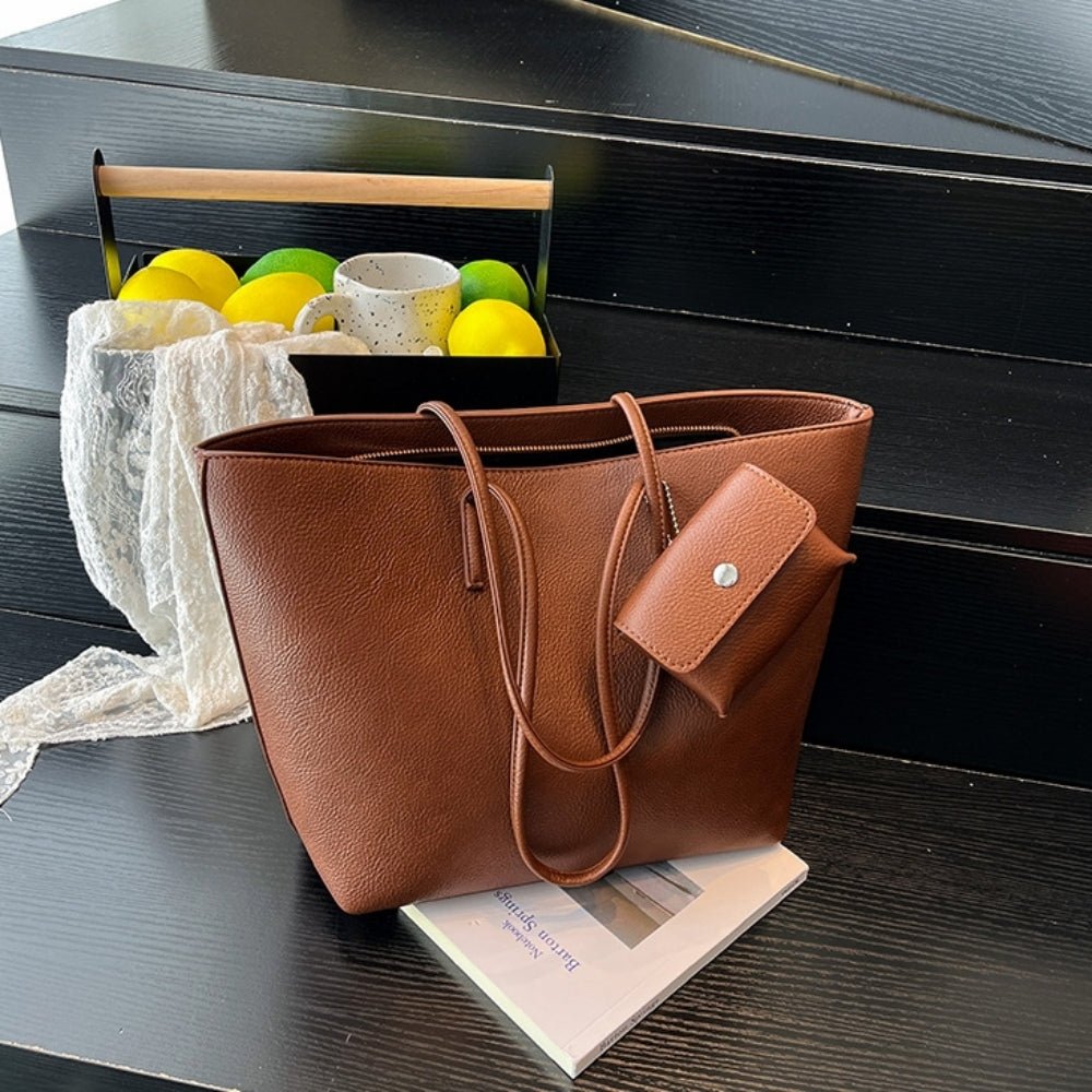 ミニポーチ付きソフトレザー調トートバッグ|オフィスカジュアル レディース 通販【ミレジェネ】