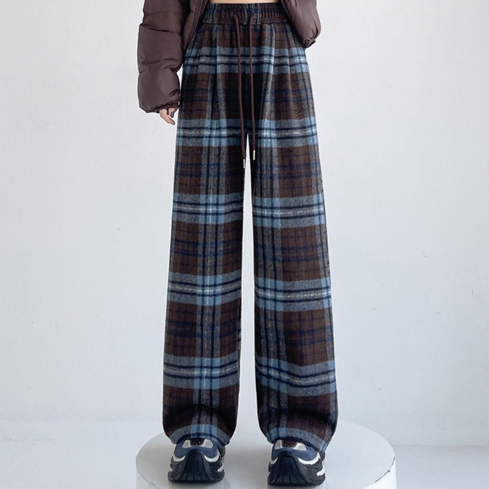 裏ボアチェックストレートパンツ|オフィスカジュアル レディース 通販【ミレジェネ】