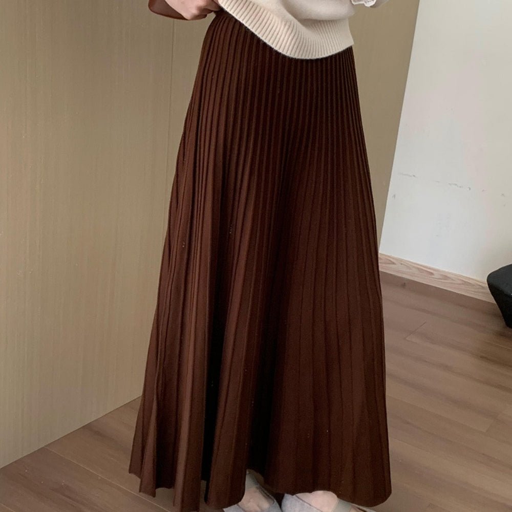 プリーツニットマキシスカート|オフィスカジュアル レディース 通販【ミレジェネ】