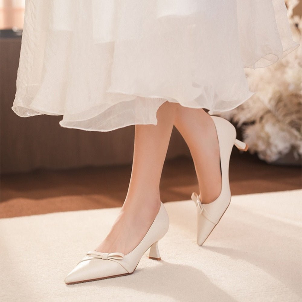 アシメフラットリボンパンプス|オフィスカジュアル レディース 通販【ミレジェネ】