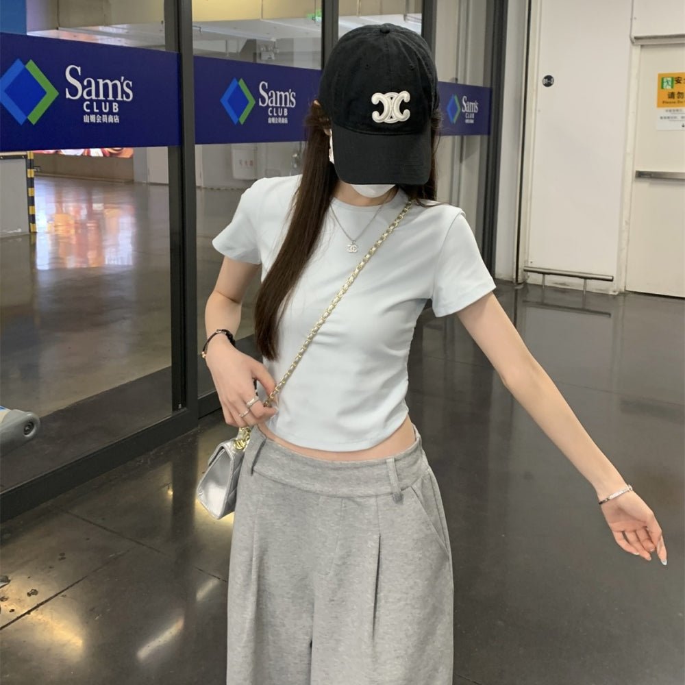 サイドギャザーシンプルクルーネックTシャツ|オフィスカジュアル レディース 通販【ミレジェネ】