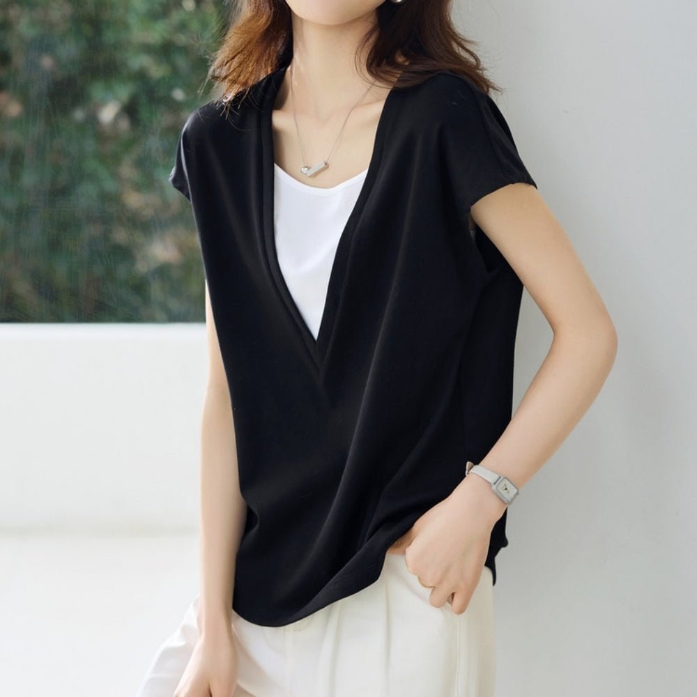 フレンチスリーブレイヤードTシャツ|オフィスカジュアル レディース 通販【ミレジェネ】