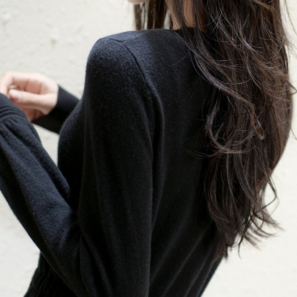 ドロストVネックニットワンピース|オフィスカジュアル レディース 通販【ミレジェネ】