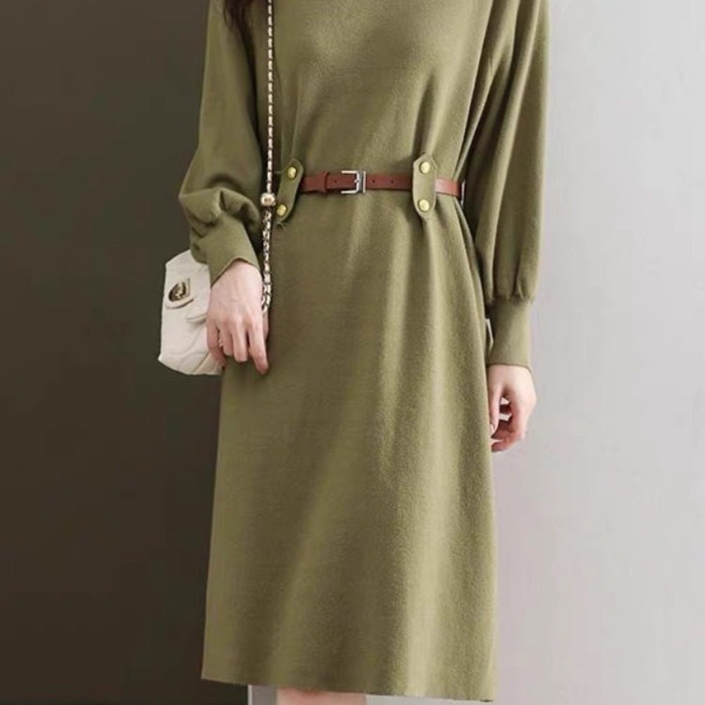 Vネックニットワンピ|オフィスカジュアル レディース 通販 Millennial Generation【ミレジェネ】