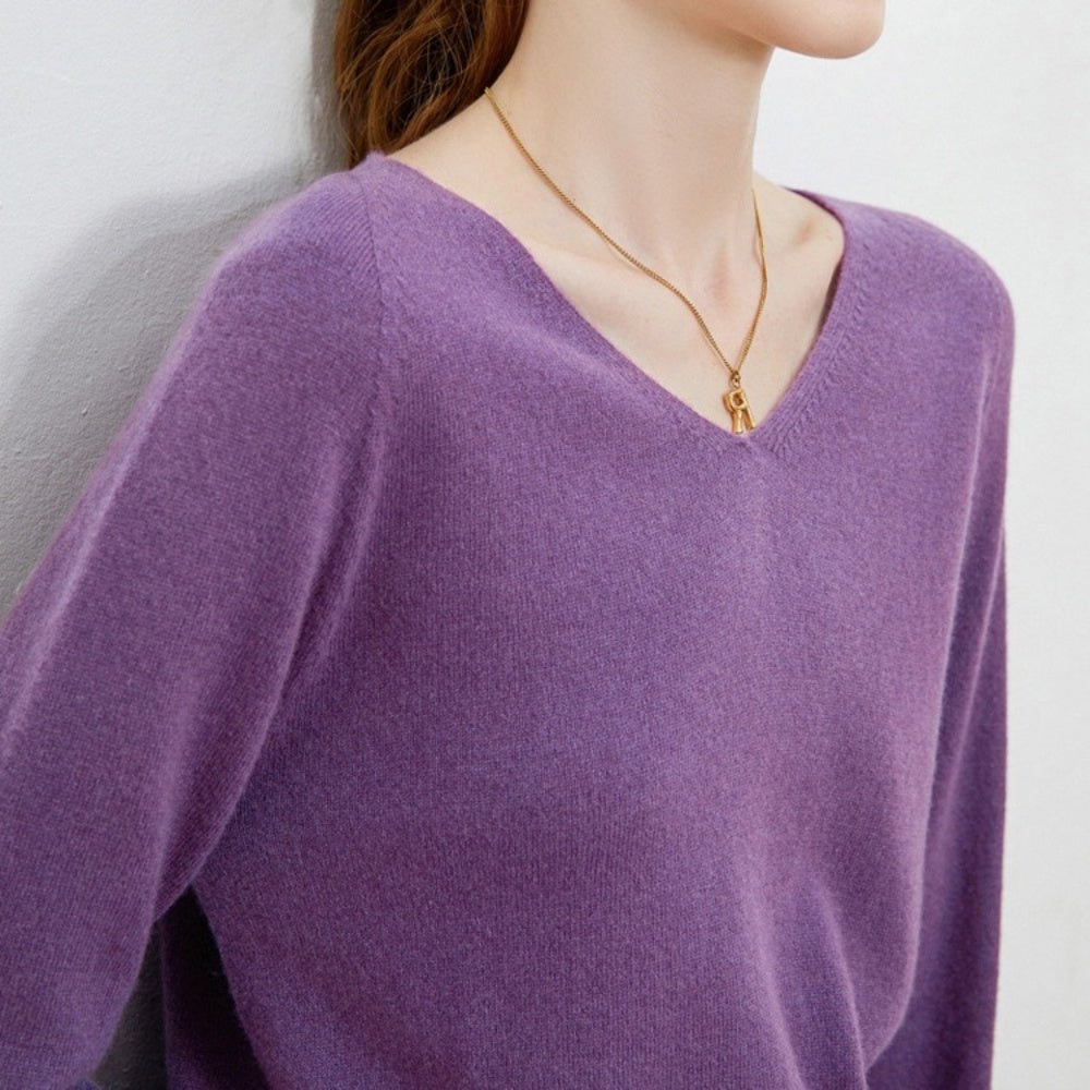 Vネックウールトップス|オフィスカジュアル レディース 通販【ミレジェネ】