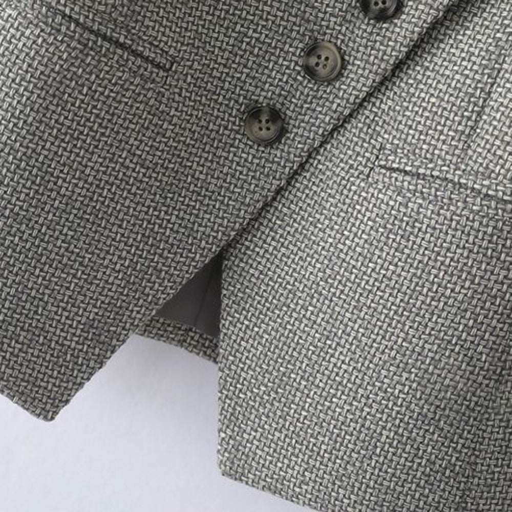 アシメボタンVネックベスト|オフィスカジュアル レディース 通販【ミレジェネ】