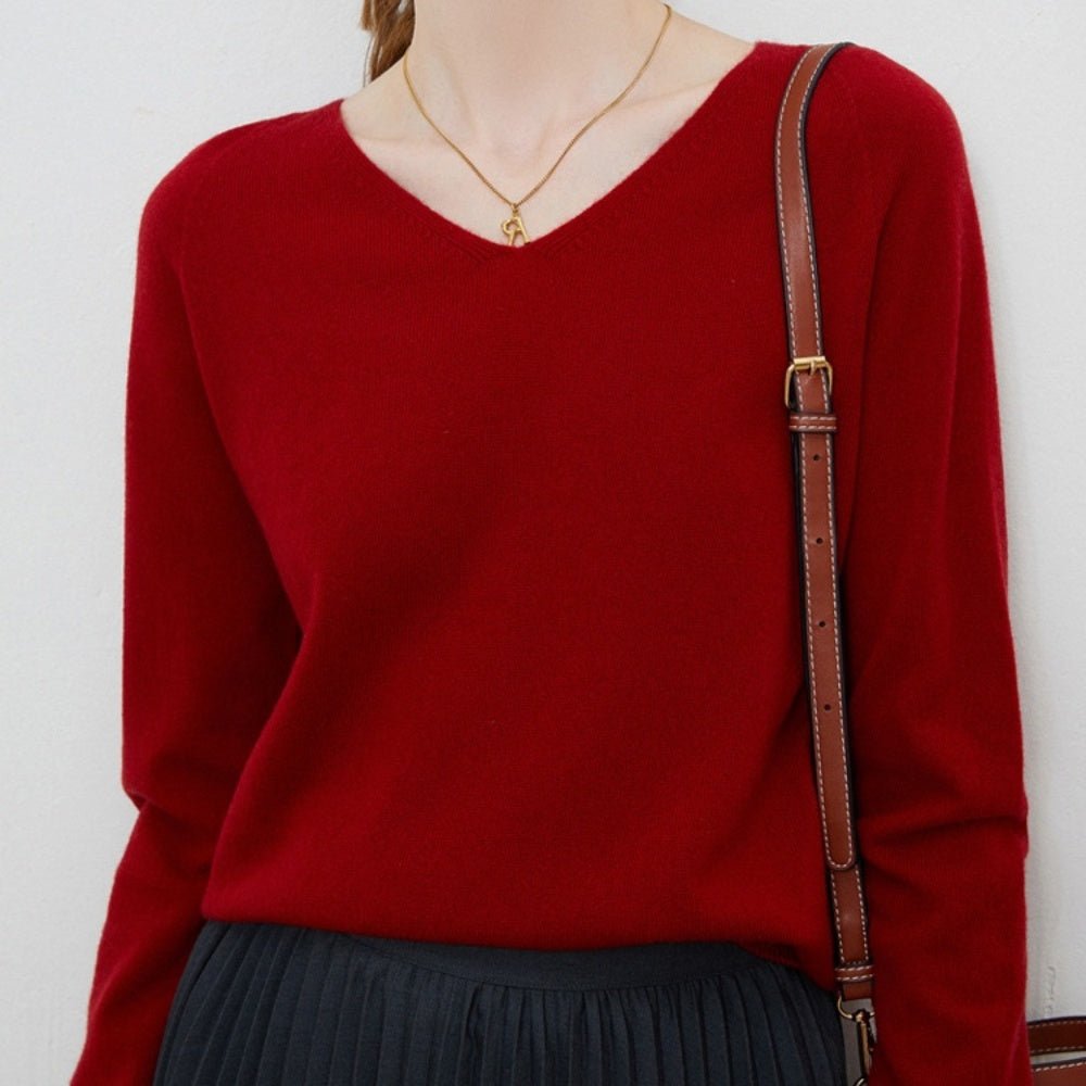 Vネックウールトップス|オフィスカジュアル レディース 通販【ミレジェネ】