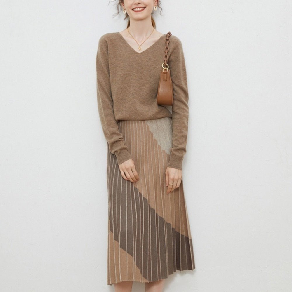 Vネックウールトップス|オフィスカジュアル レディース 通販【ミレジェネ】