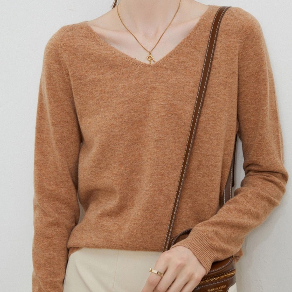 Vネックウールトップス|オフィスカジュアル レディース 通販【ミレジェネ】