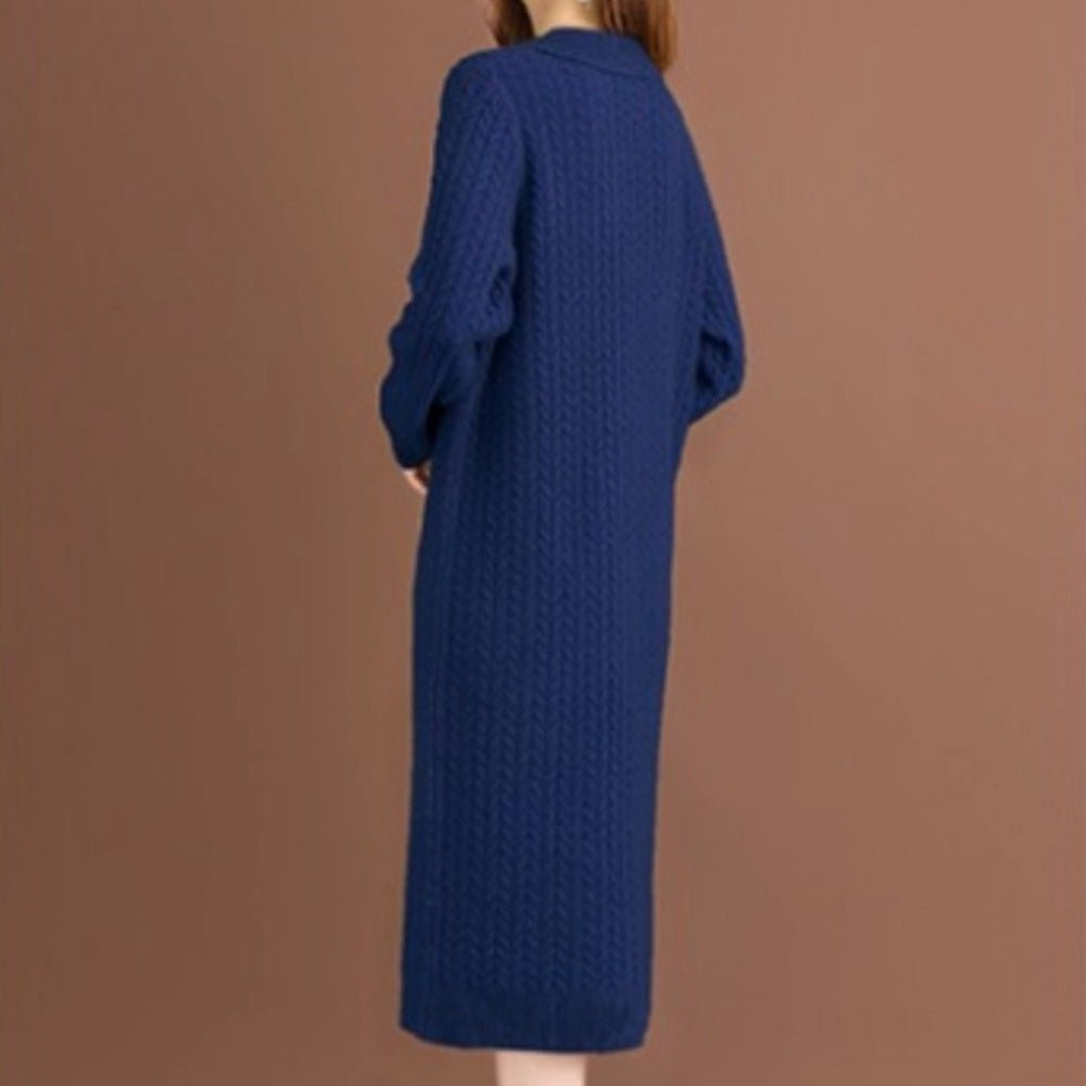 細ケーブルVネックニットワンピース|オフィスカジュアル レディース 通販【ミレジェネ】