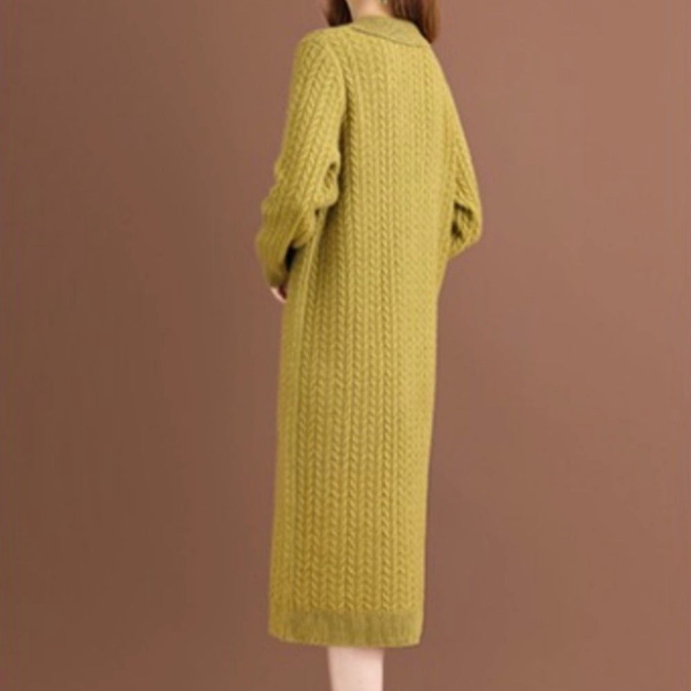 細ケーブルVネックニットワンピース|オフィスカジュアル レディース 通販【ミレジェネ】