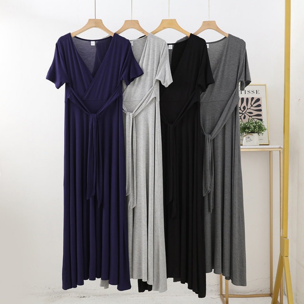 Vネックウエストリボンワンピース|オフィスカジュアル レディース 通販【ミレジェネ】