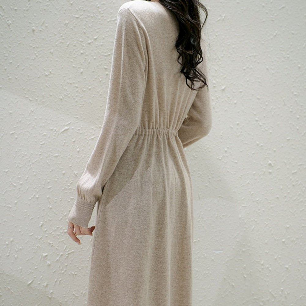 ドロストVネックニットワンピース|オフィスカジュアル レディース 通販【ミレジェネ】