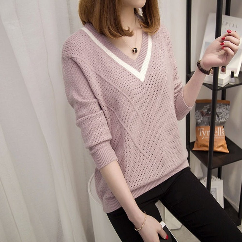 Vネックルーズニット|オフィスカジュアル レディース 通販【ミレジェネ】